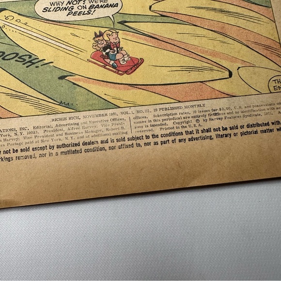 Richie Rich The Poor Little Rich Boy No111 Nov 71’ Harvey Comics VTG Collectible - Picture 4 of 4